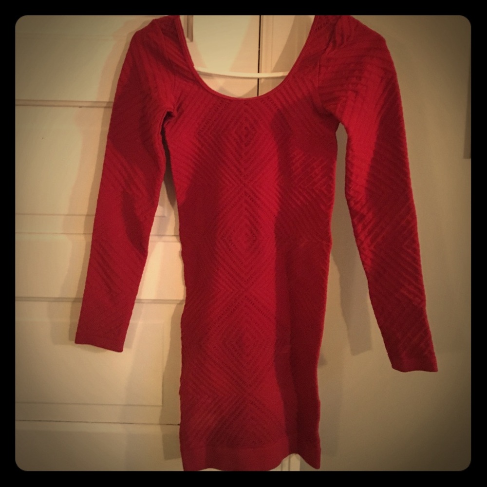 BCBG long sleeve red mini dress