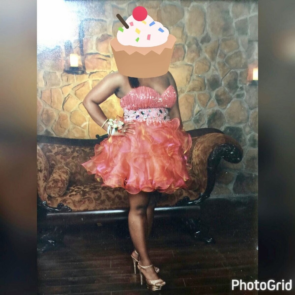 Pink and peach cocktail dress