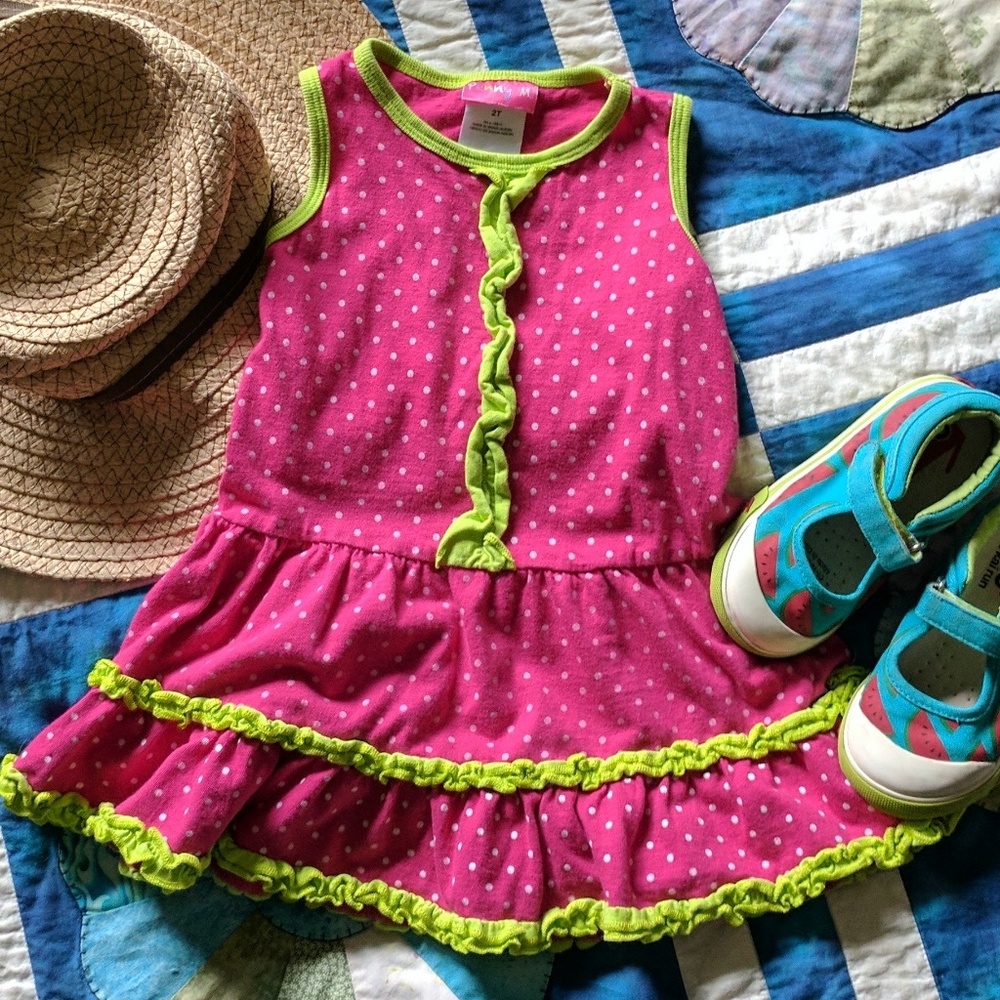 Toddler ruffled tee tank dress