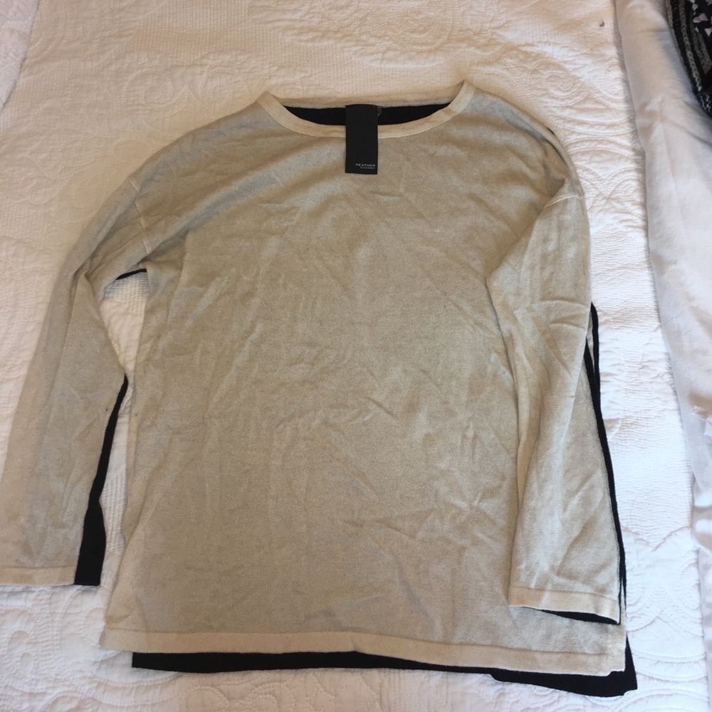 Black and cream sweater.