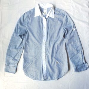 J.CREW Sailor Navy Striped Button Down Blouse Sz 2