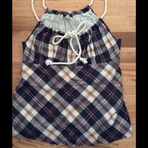 J.CREW SLEEVELESS CHECK TOP