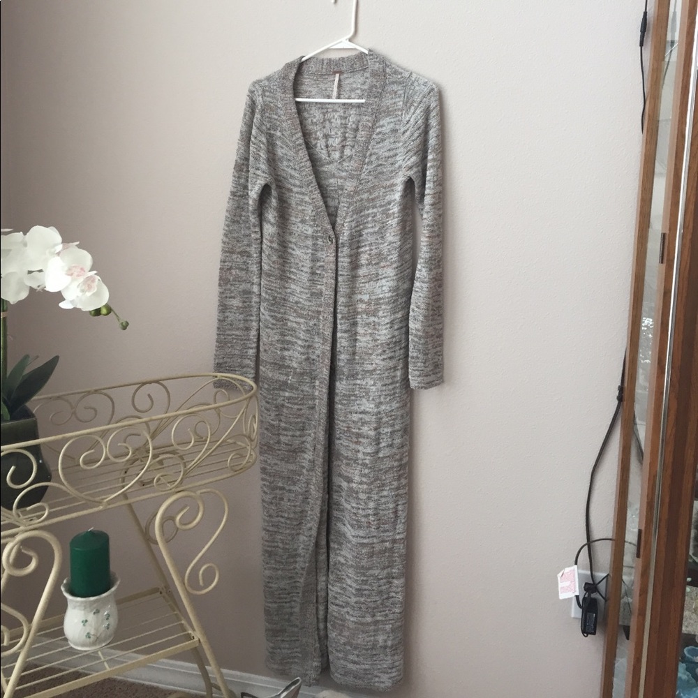 Free People duster sweater with buttons
