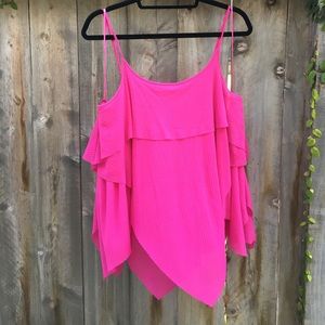 Hot Pink Free People Layered Tank