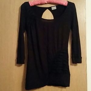 Black open back shirt