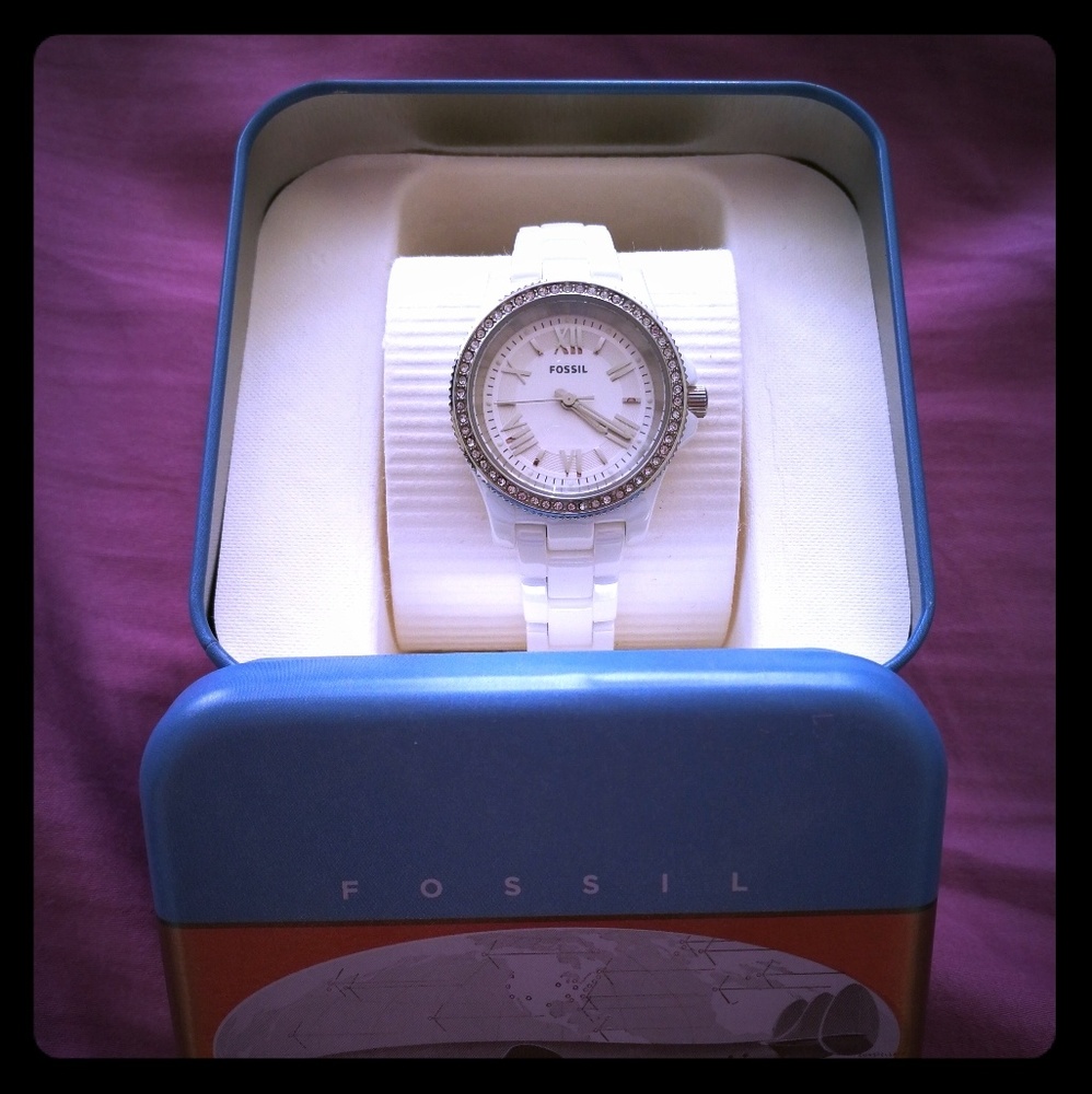 Brand new ceramic fossil watch