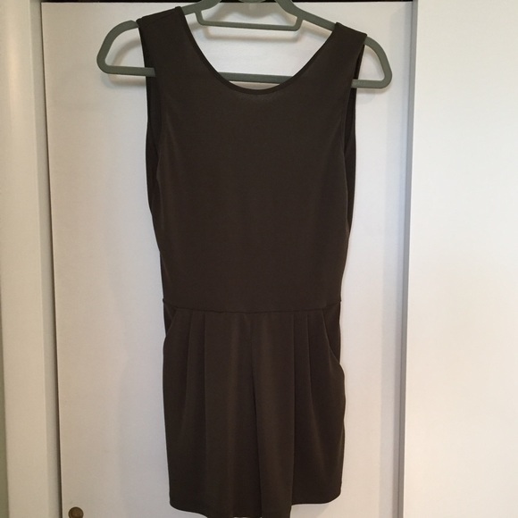 Olive Green Low Back Brandy Melville Romper - Picture 4 of 7
