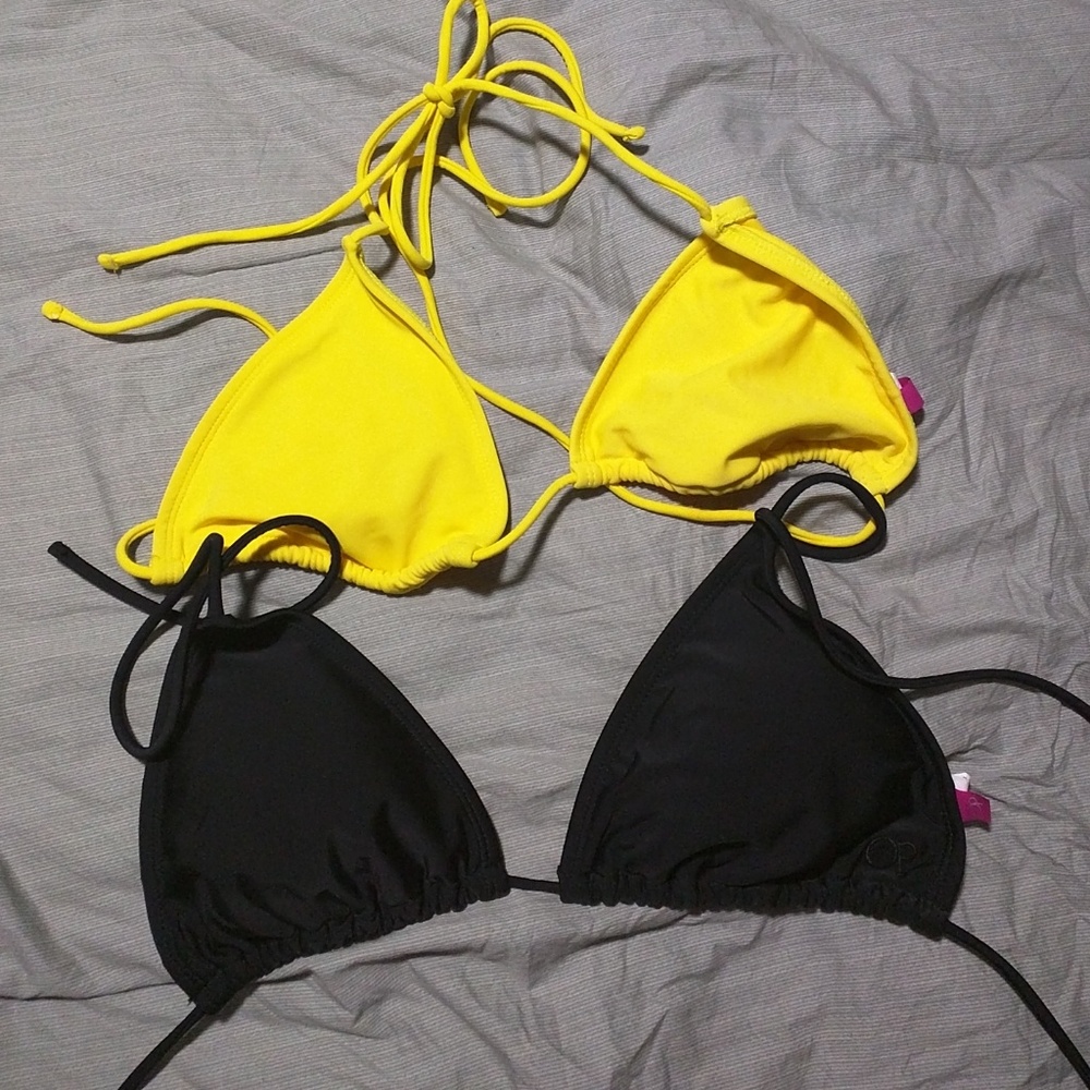 Two bathing suit tops