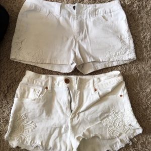 2 For $15 , White Shorts , Size 5
