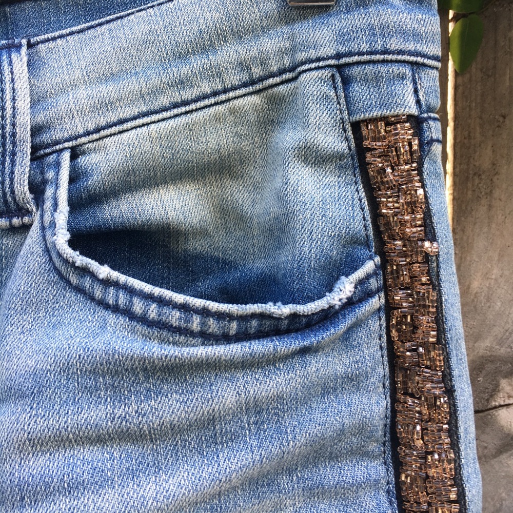 Beaded Tuxedo Stripe Girlfriend Pants - Level 99