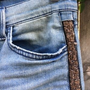 Beaded Tuxedo Stripe Girlfriend Pants - Level 99