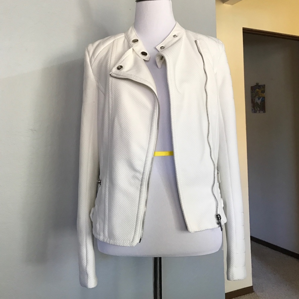 H&M white Moto jacket