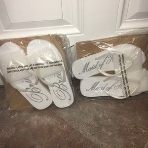 Bride and Maid of Honor white sandals size medium