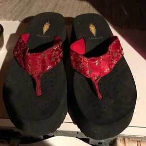 Platform flip flops never worn