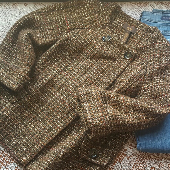 Victor Alfaro Jackets & Blazers - Victor Alfaro gold metallic thread tweed jacket
