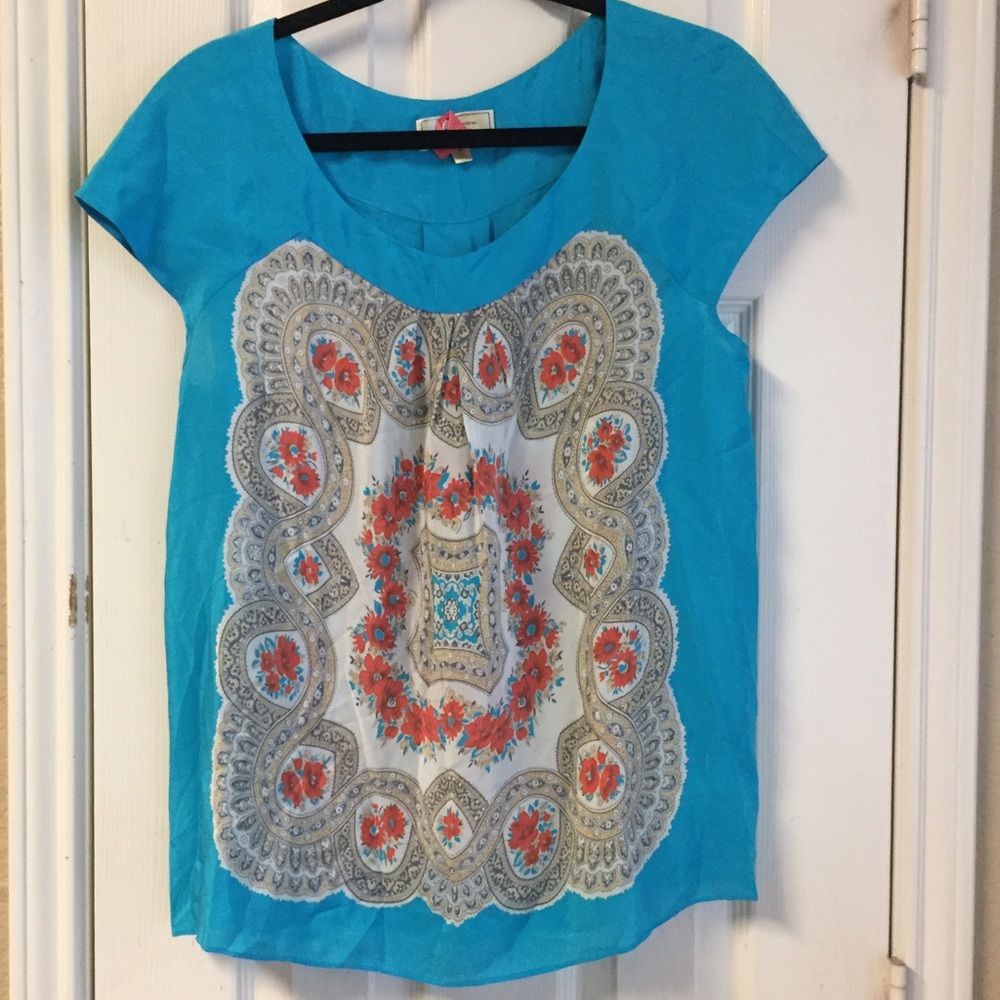 Anthropologie Moulinette Soeurs Fontes Silk Blouse