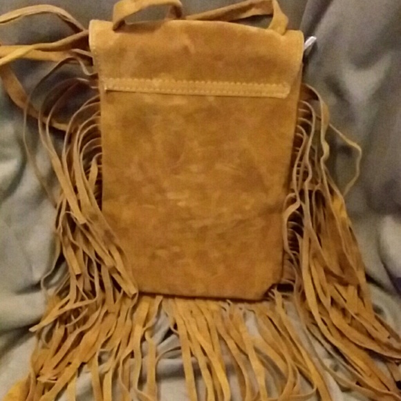 Brown western fringe suede crossbody bag - Picture 4 of 5