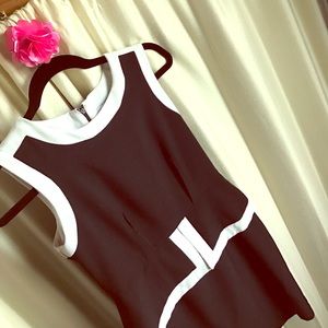 Black and white peplum dress 6P