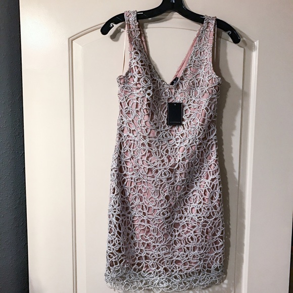 A. Peach Dresses & Skirts - LAST CHANCE-Glitter Cut Out Bodycon Dress