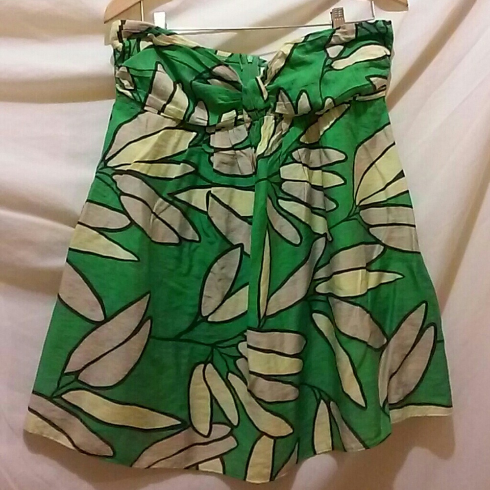 Strapless multi colored floral top