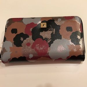 Kate Landry Cabana Zip Around Wallet Neutral Multi