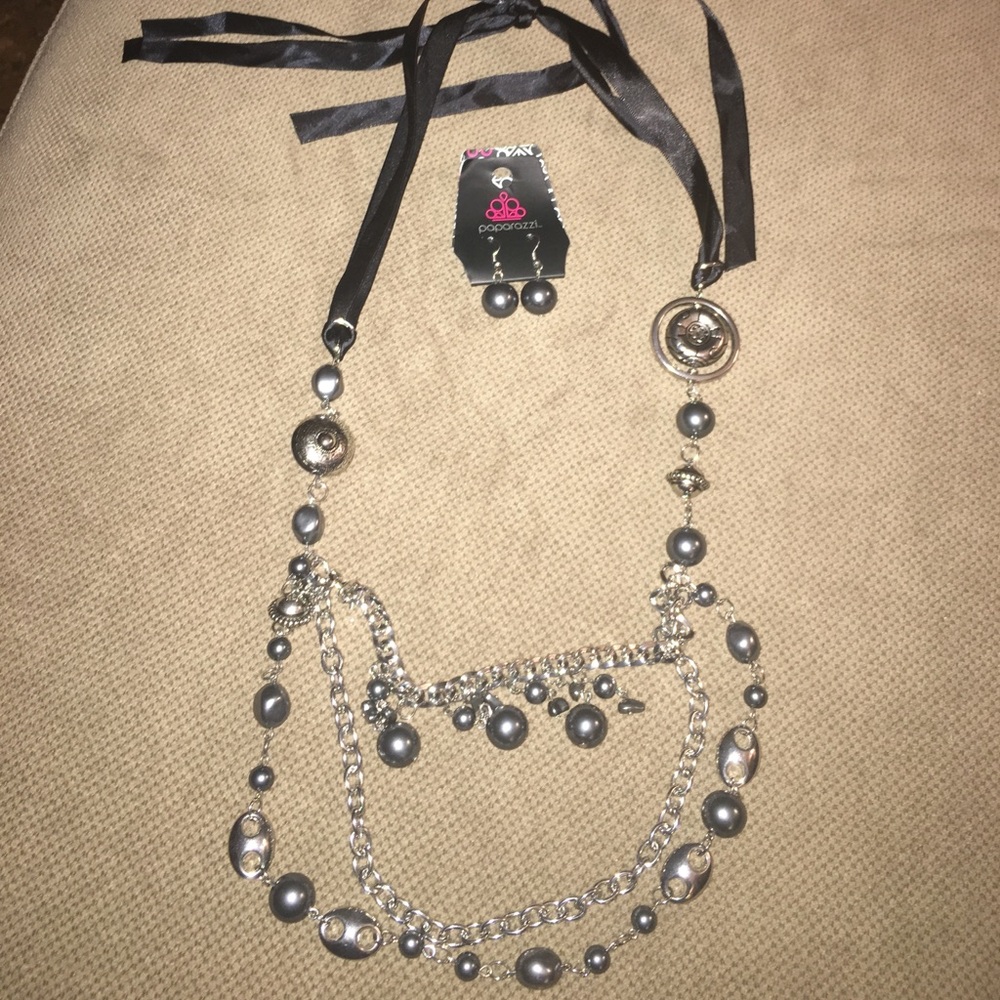 Necklace with matching earrings.