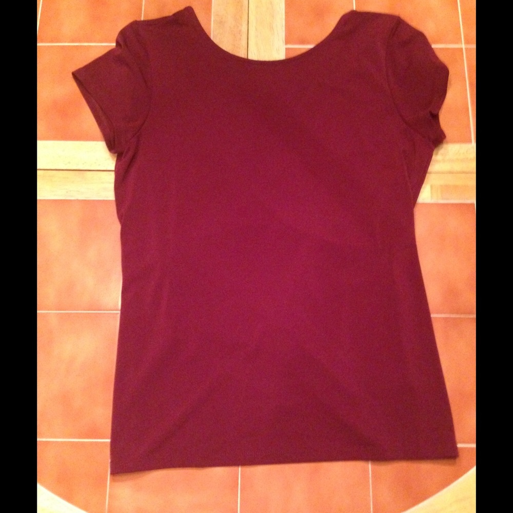 Express Burgundy Drape Back Top Small
