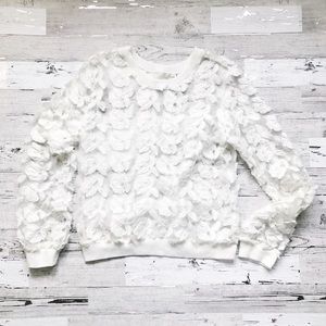 J.O.A Floral Lace Pullover Sweatshirt Top