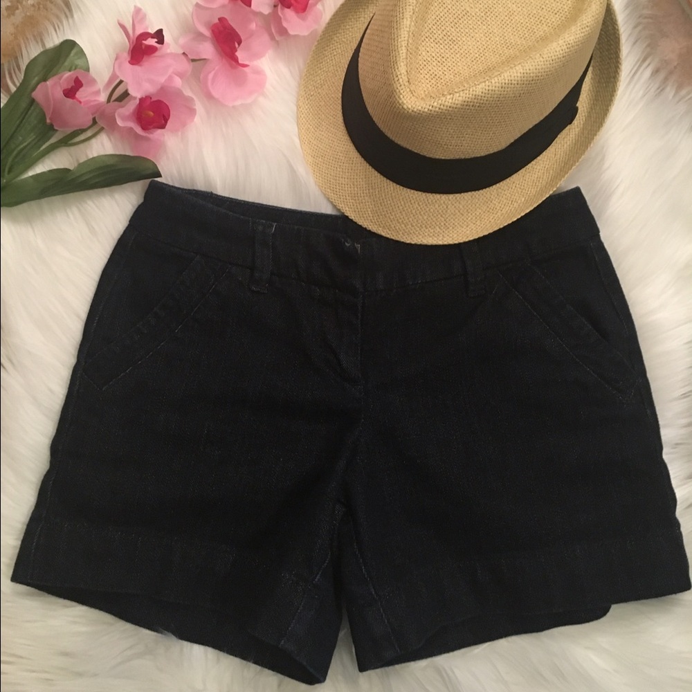 Dark wash denim shorts
