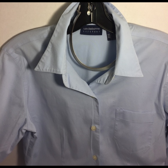 Blue button down top - Picture 2 of 4