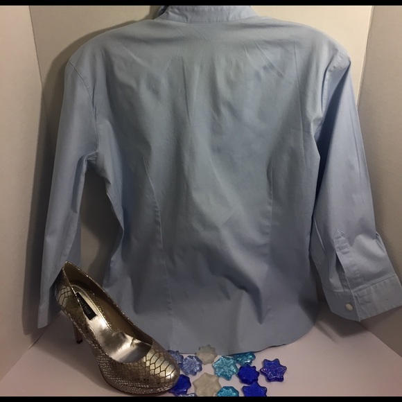 Blue button down top - Picture 3 of 4