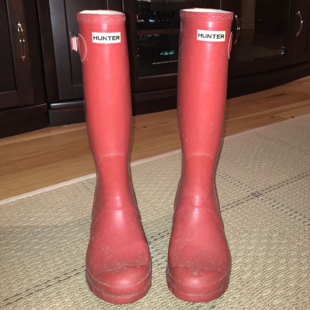 Tall Red Hunter Rain Boots