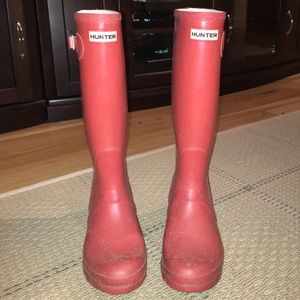 Tall Red Hunter Rain Boots