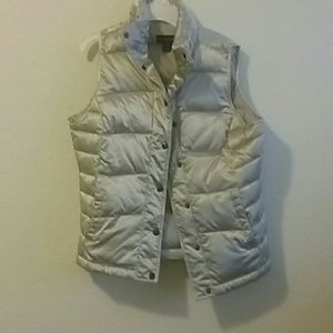 Land's End Silver Button-up Vest