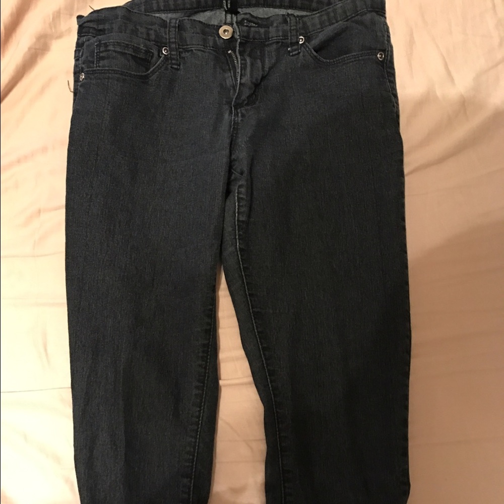 Dark wash skinny jeans