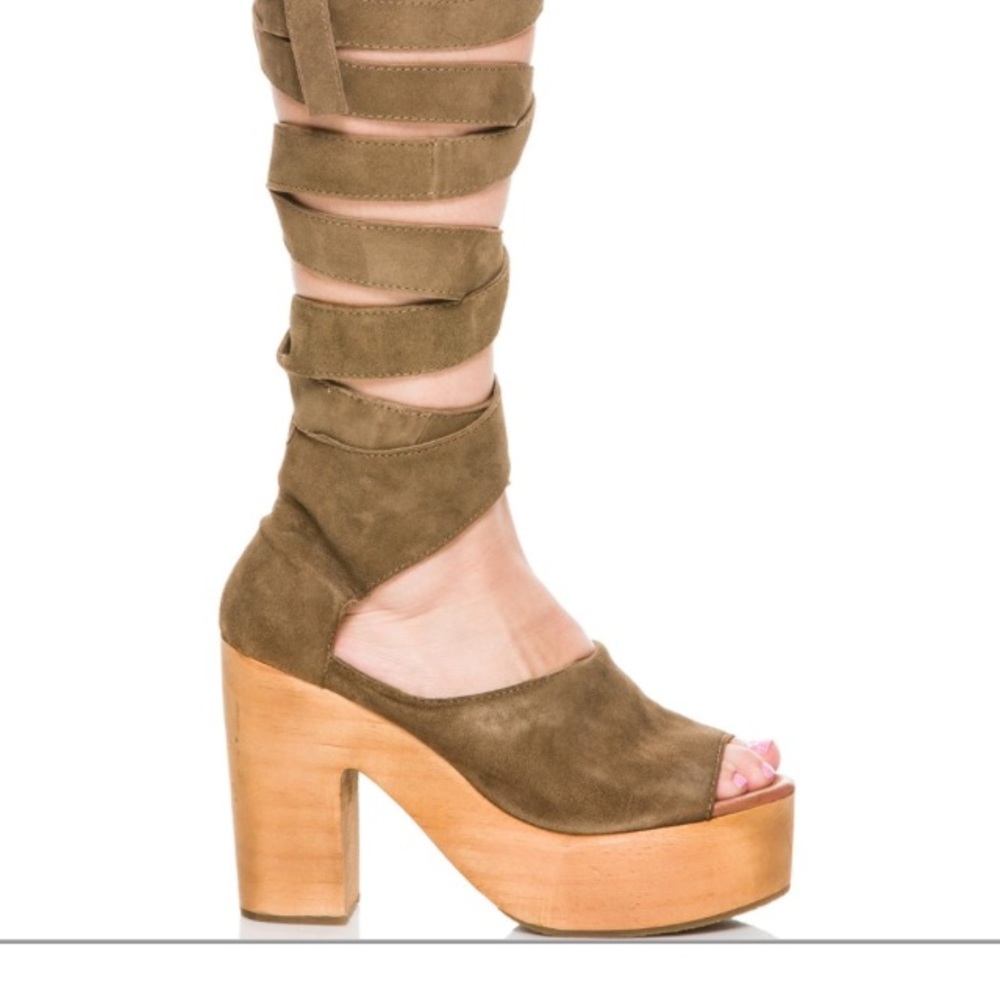 Free People Chunky Wooden Platform and Heel