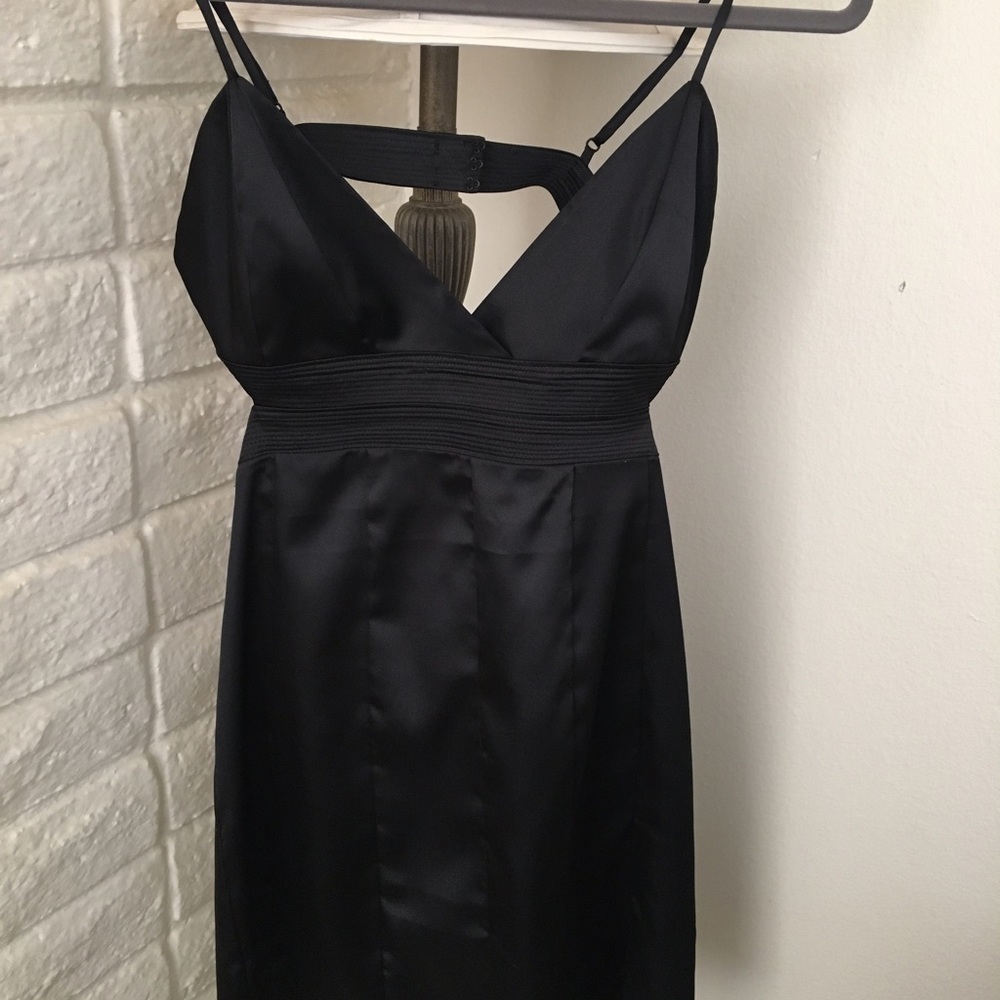 Elegant black cocktail dress.