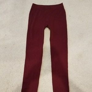 Maroon Knit Leggings