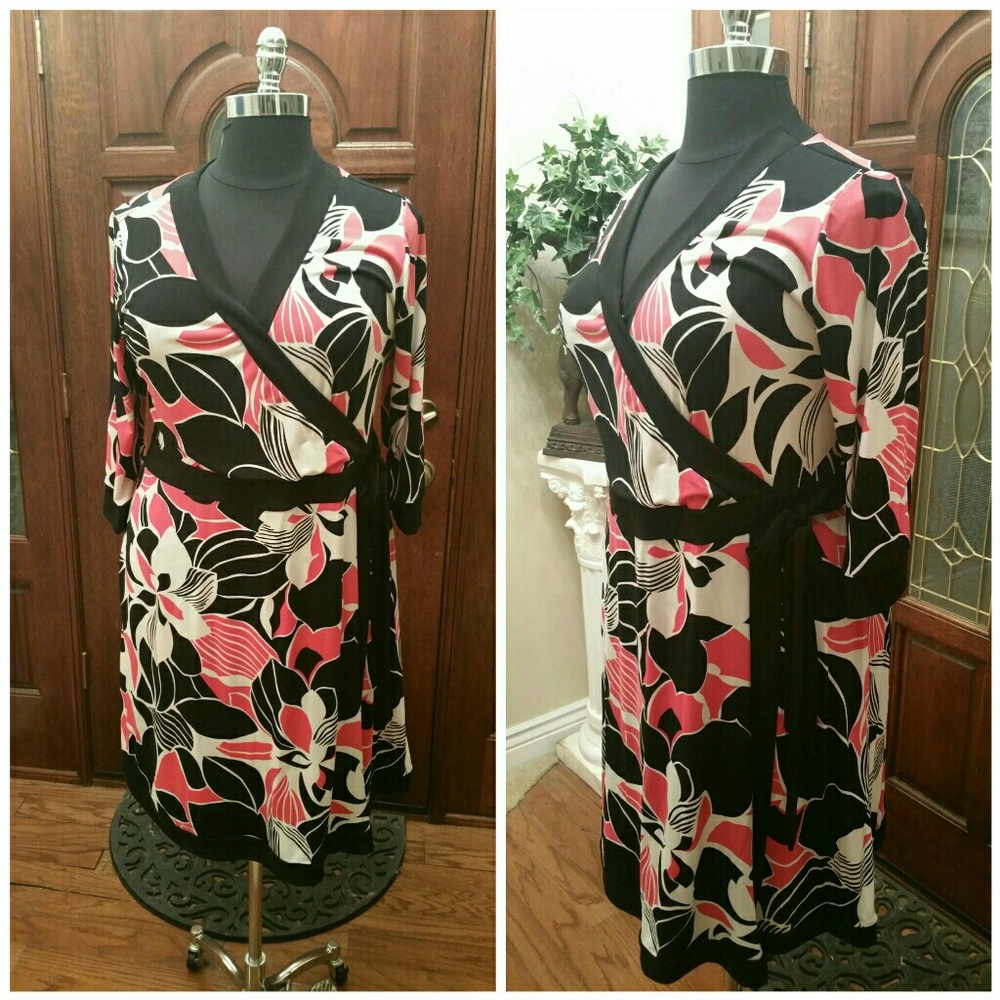 Alfani Multi Faux Wrap Dress