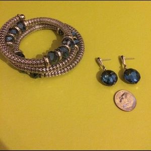 Fashion Jewelry Bracelet and Drop Earring Set