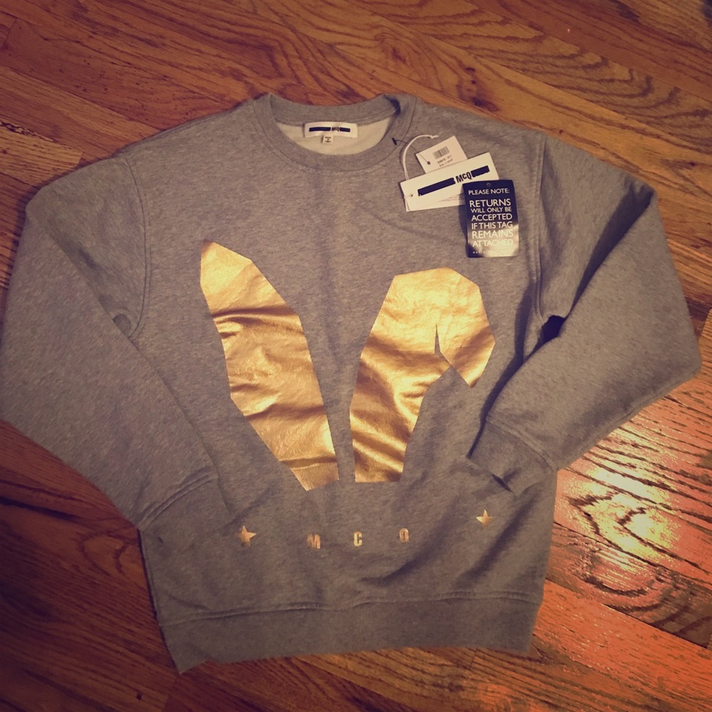 McQ by Alexander McQueen grey popover sweatshirt