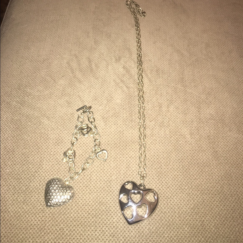 Heart bracelet and necklace.