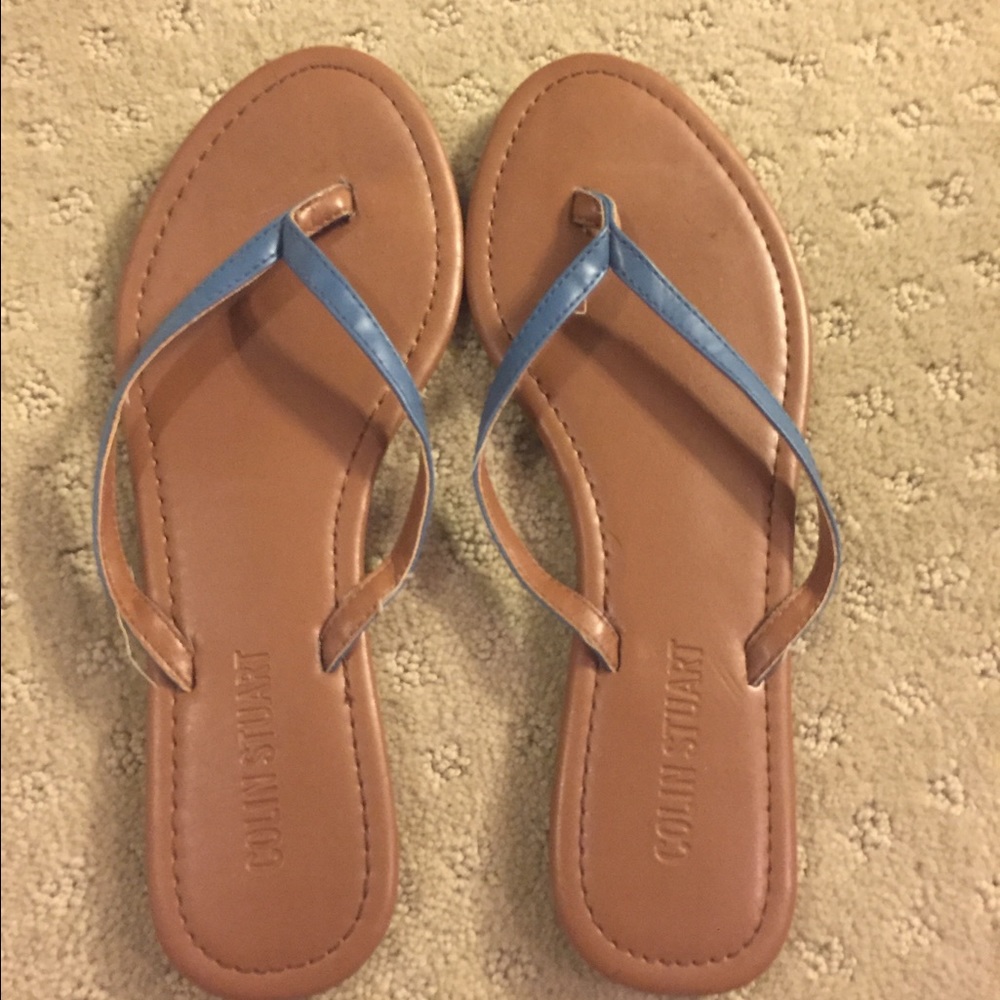 Leather flip flops