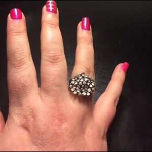 Pandora light pink and gray Daisy ring