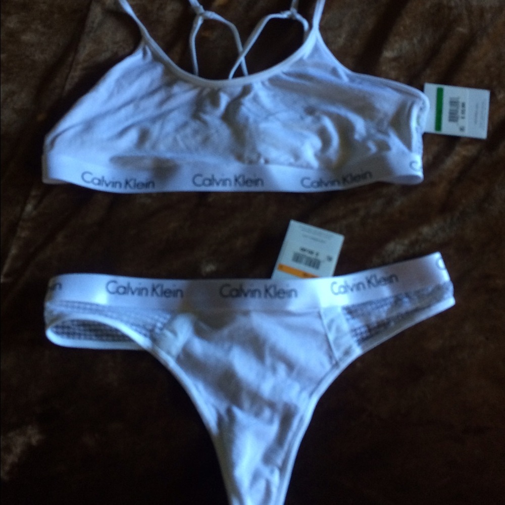Calvin Klein bralette and thong