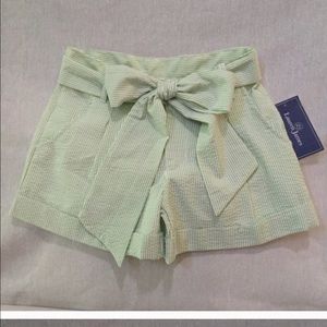 Lauren James seersucker bow shorts size small