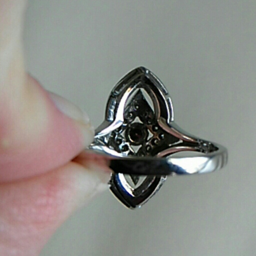 14kwg Ring with Purple, Green, White Diamonds - Picture 8 of 8