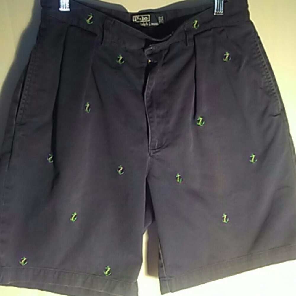 Ralph lauren shorts blue with green anchors 32