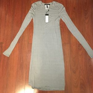 Grey long sleeve sweater dress