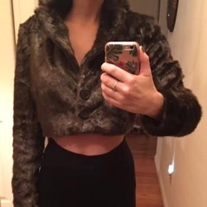 Women's faux fur cropped coat by Rampage